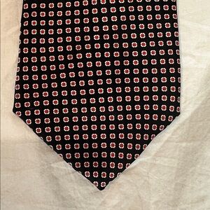 Cromley & Finch Black and Red Men's Tie 100% Silk, Handmade in London